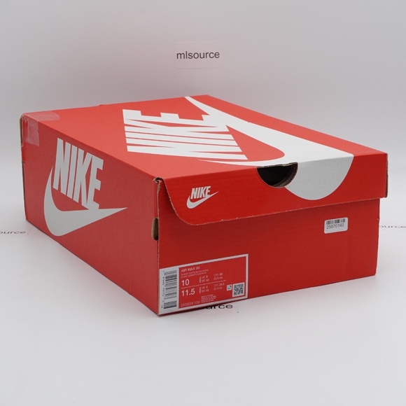 NEW Men's Nike Air Max 90 Premium Sneakers DM0029-109 Summit White/Black - Picture 7 of 9